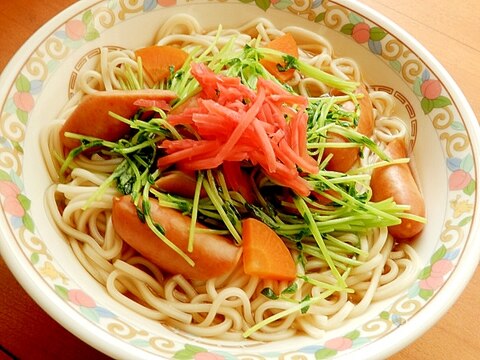 安い！二毛作？の豆苗で❤ラーメン味うどん♪